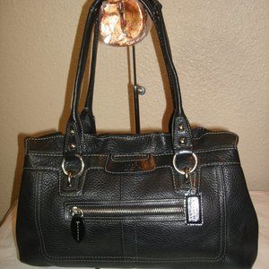 Coach Penelope Black Leather Satchel EUC!